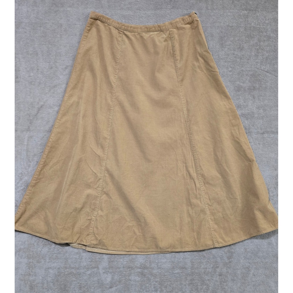 Croft & Barrow Corduroy Skirt 12 A-Line Neutral Western Light Academia 70s
